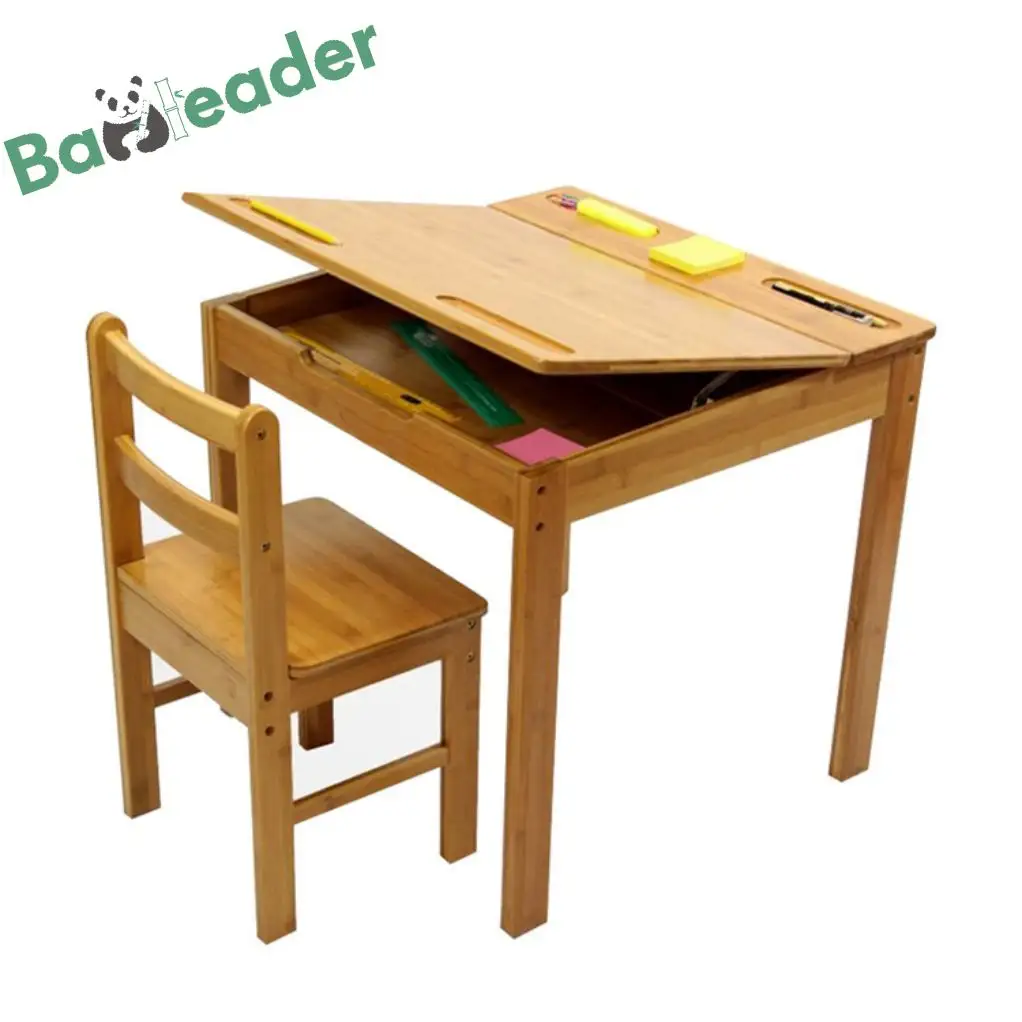Рабочий стол с регулируемой высотой для студентов, детский стол и стулья, набор из бамбука, деревянный стол для учебы для детей, детей