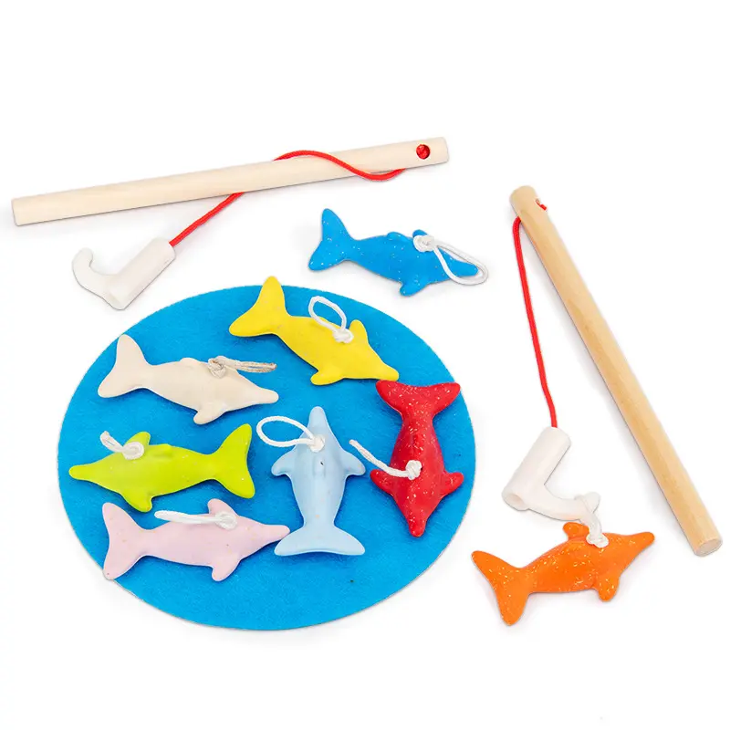 Wooden toys children's simulated fishing games educational toys