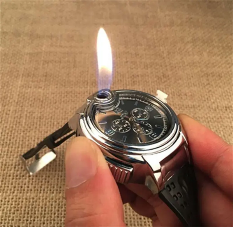 Cigarette Lighters Cool Unique Refillable Butane Cigar Lighter Watch for Men