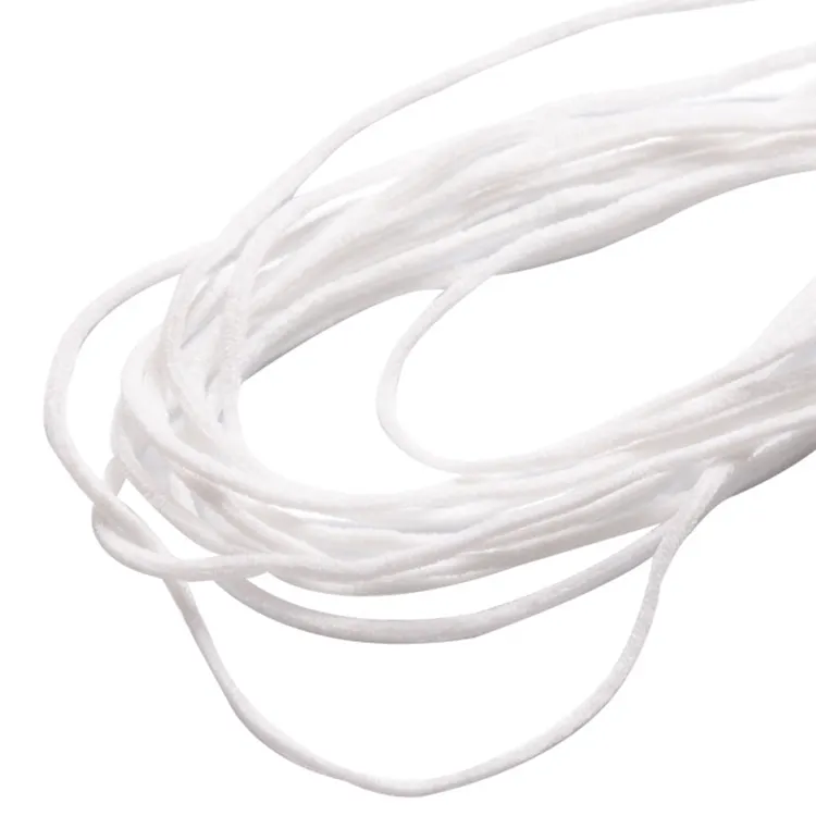 Round Adjustable Skinny Elastic Band Rolls Cord Ribbon Braid 2mm 3mm 5mm White Elastic Webbing Strap Band