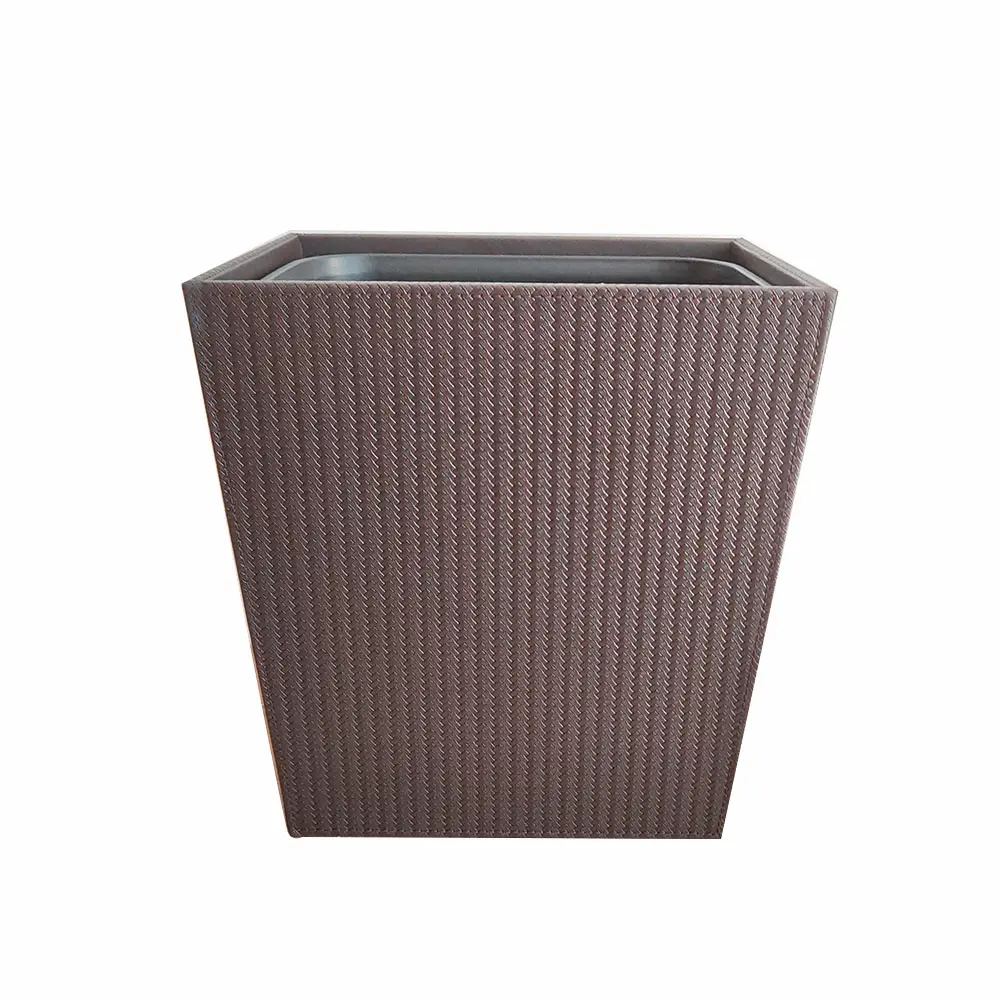 Бытовая прямоугольная корзина для туалета из искусственной кожи/деревянная корзина для мусора на заказ