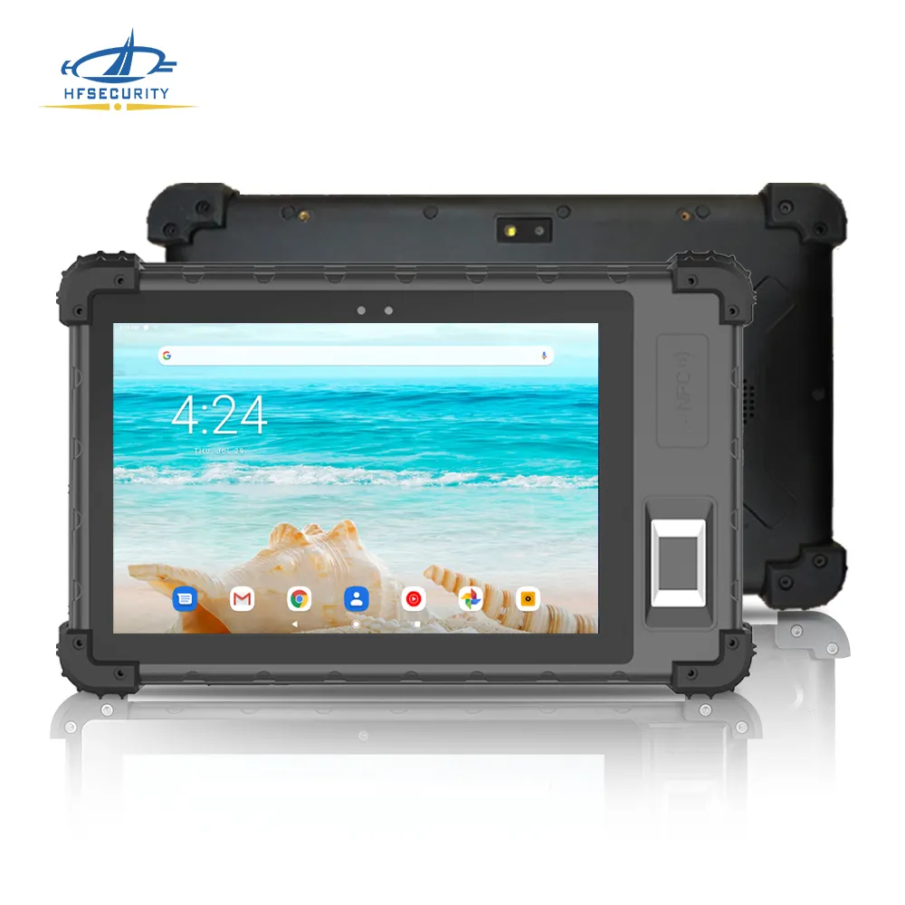 HF-Security FP08 4G tabletas smart OEM ODM nfc industrial cheap GPS 8 inch android rugged tablet