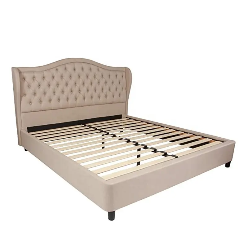 Стильная классическая мягкая кровать новейшего дизайна, тканевая кровать с изголовьем, мебель для спальни во французском стиле