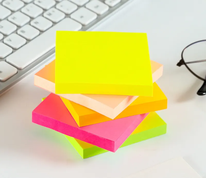 Fluorescence Colors Self Stick Sticky Notes Easy To Post For Office School Home 100Sheets