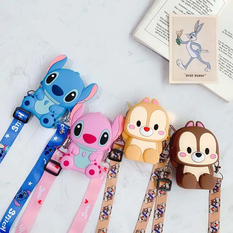 Cheap Wholesale Cartoon Silicone Crossbody String Mini Bag Purse Cartoon Cute Rabbit Coins Purse Crossbody Bag