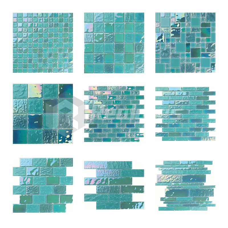 Фарфоровая мозаичная плитка в форме бассейна, зеленый цвет для ванной комнаты, по конкурентоспособной цене