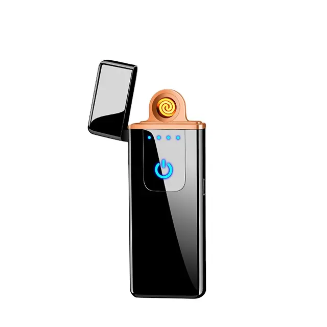 Оптовая продажа, дешевая ветрозащитная USB электрическая зажигалка с дисплеем батареи, зажигалка с индивидуальным логотипом