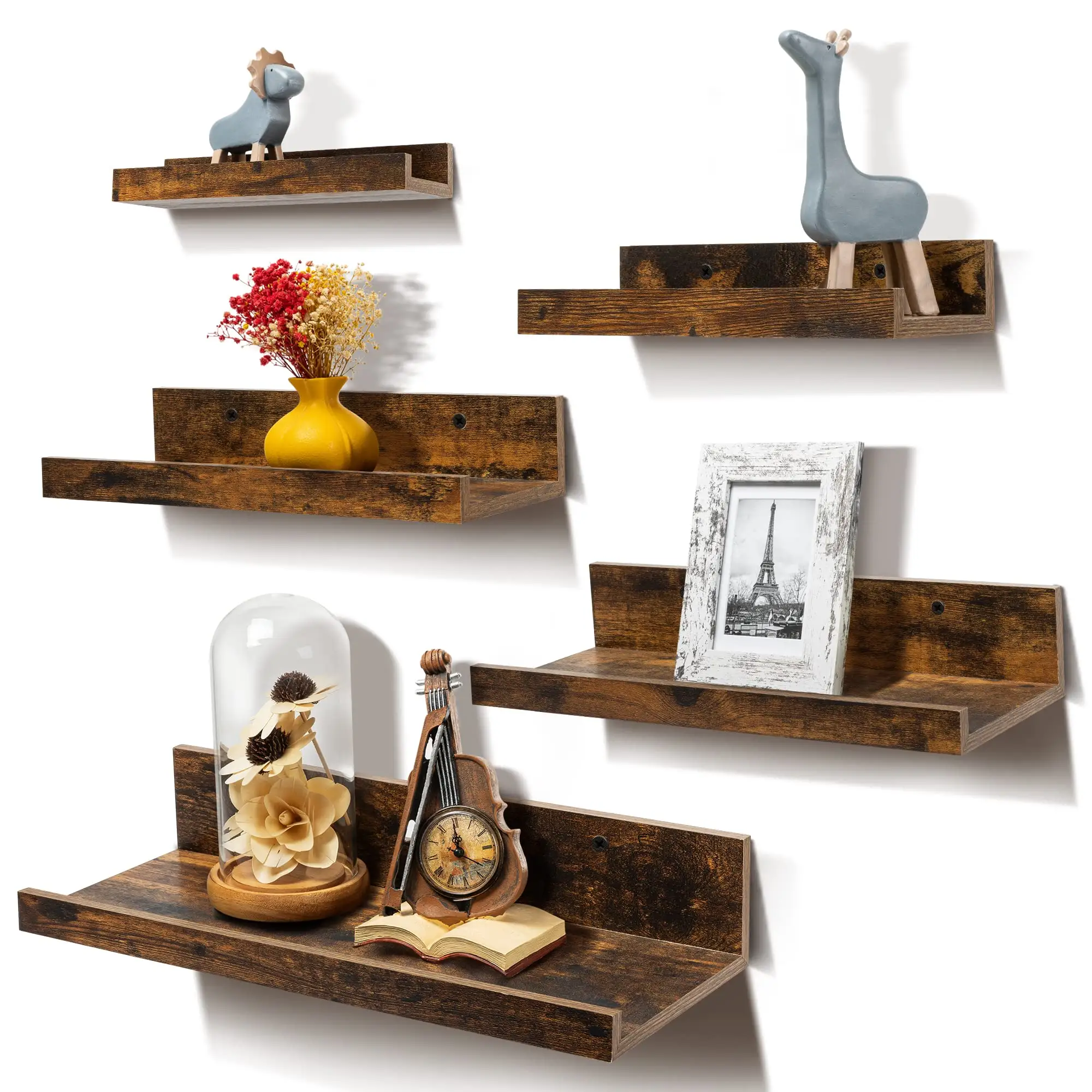 Home Floating Shelves Wall Decor Storage Wall Mounted Wood Shelves for Bedroom Living Room