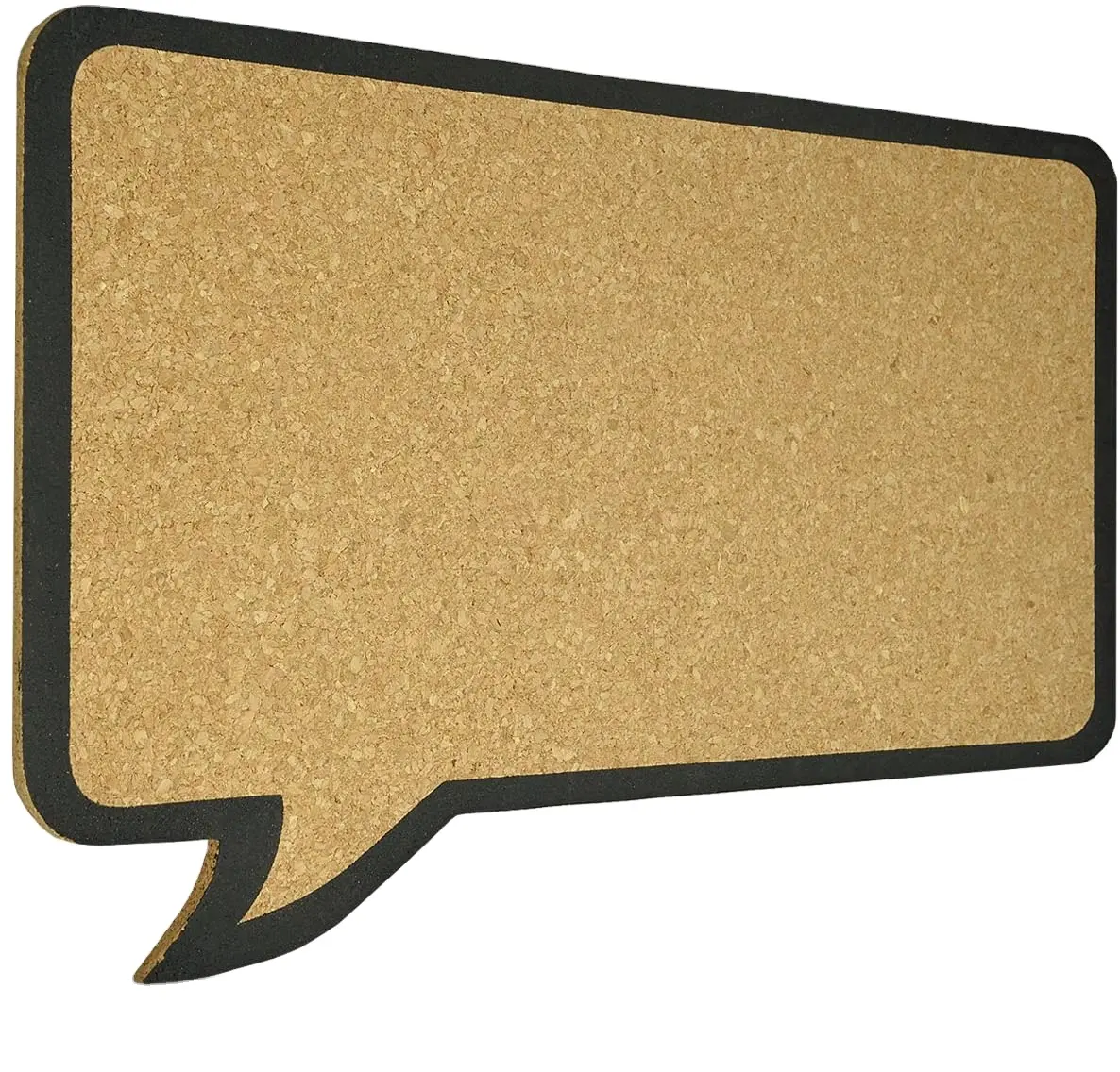 Rectangular Speech Bubble Design Cork Custom Message Bulletin with 5 Pins