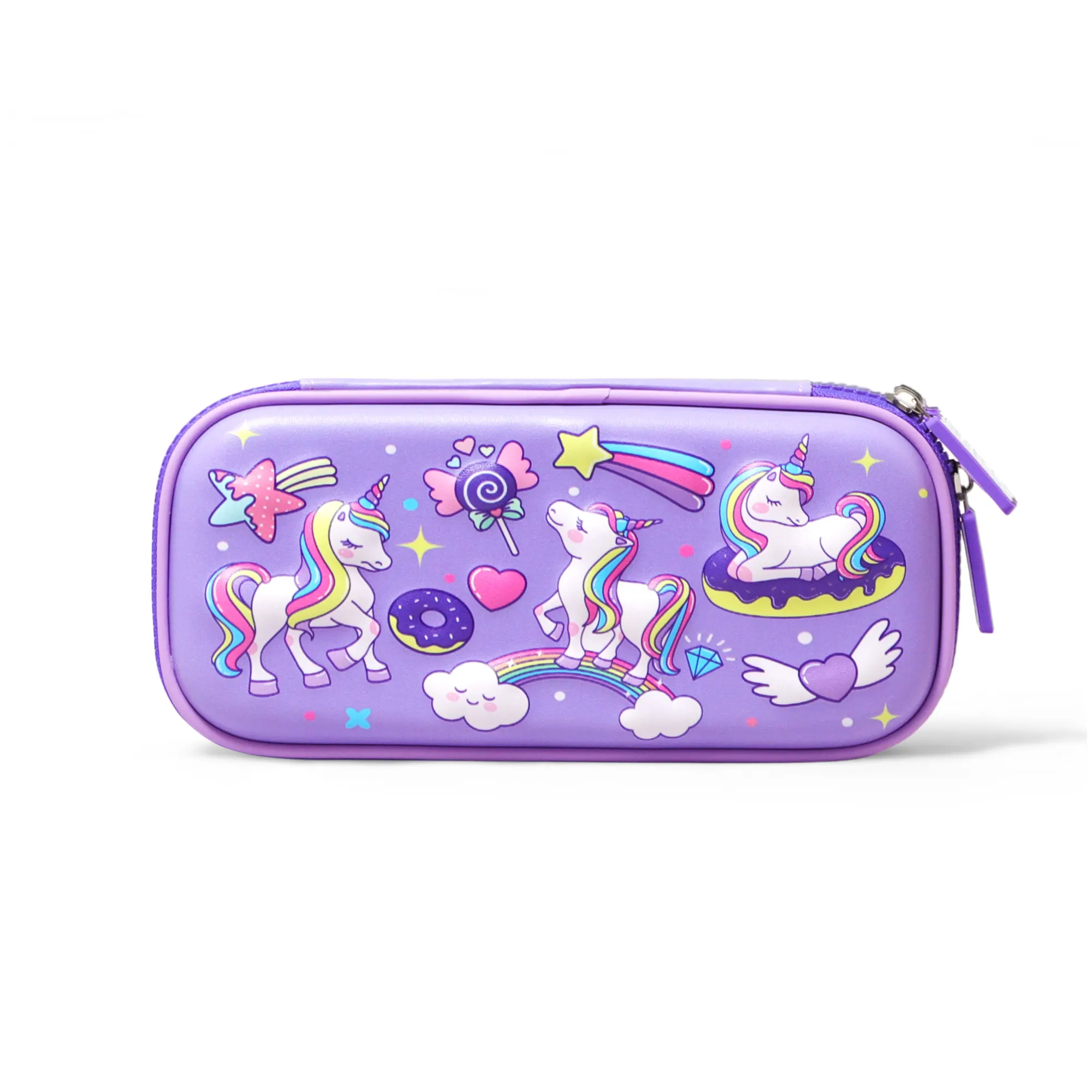 Factory leather unicorn color pencil case, school clear pencil case cute for girls