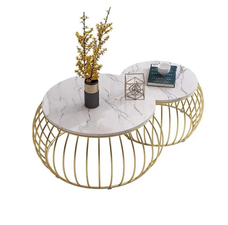 Мраморный комбинированный складной поднос для кофе и чая, Круглый индивидуальный двухслойный металлический маленький боковой столик для гостиной