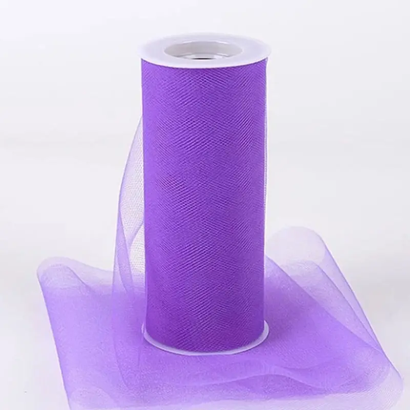 Factory Wholesale Popular Mesh Tulle Roll polyester 6" x 25 yards Tulle Roll For Wedding Packing Decoration