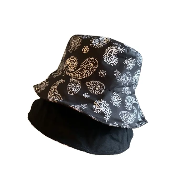 New Fashion Vintage Print Bucket Hats Reversible Bob Chapeau Femme Hip hop Caps Gorro Men Fisherman Hat