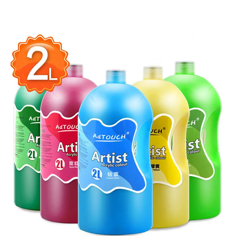 2L High Pigmentation Acrylic Paint Artistic Paint For Adults & Kids Ideal For Painting Fabric, Canvas, Ceramic, Art Crafts