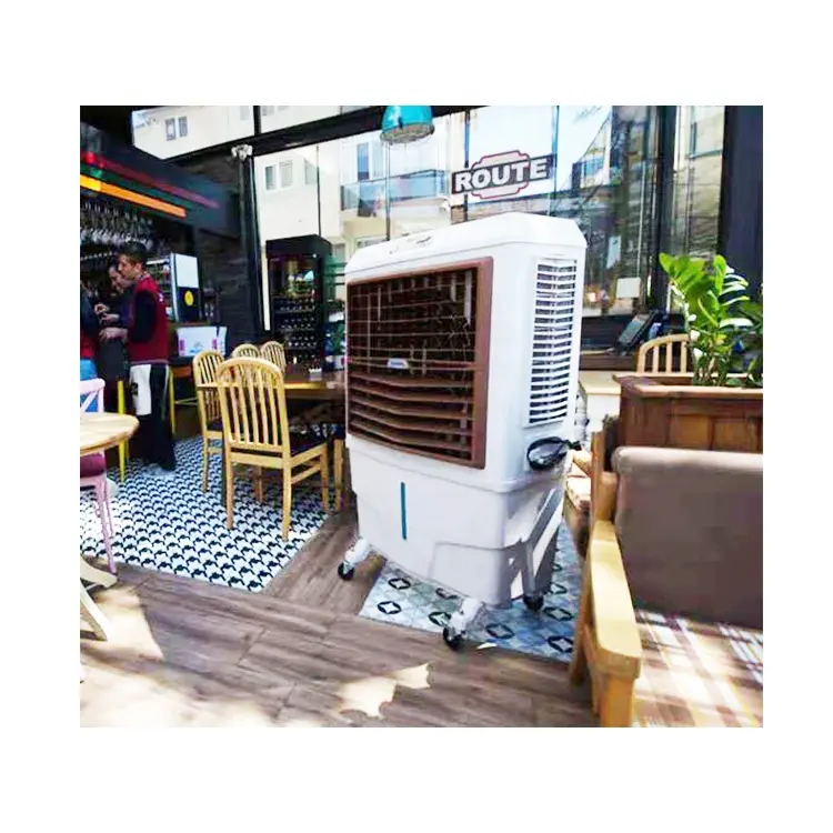 Бытовой промышленный ЖК сенсорный пульт дистанционного управления AC DC power 8000m 3/h Портативный испарительный охладитель воздуха с медовыми гребнями