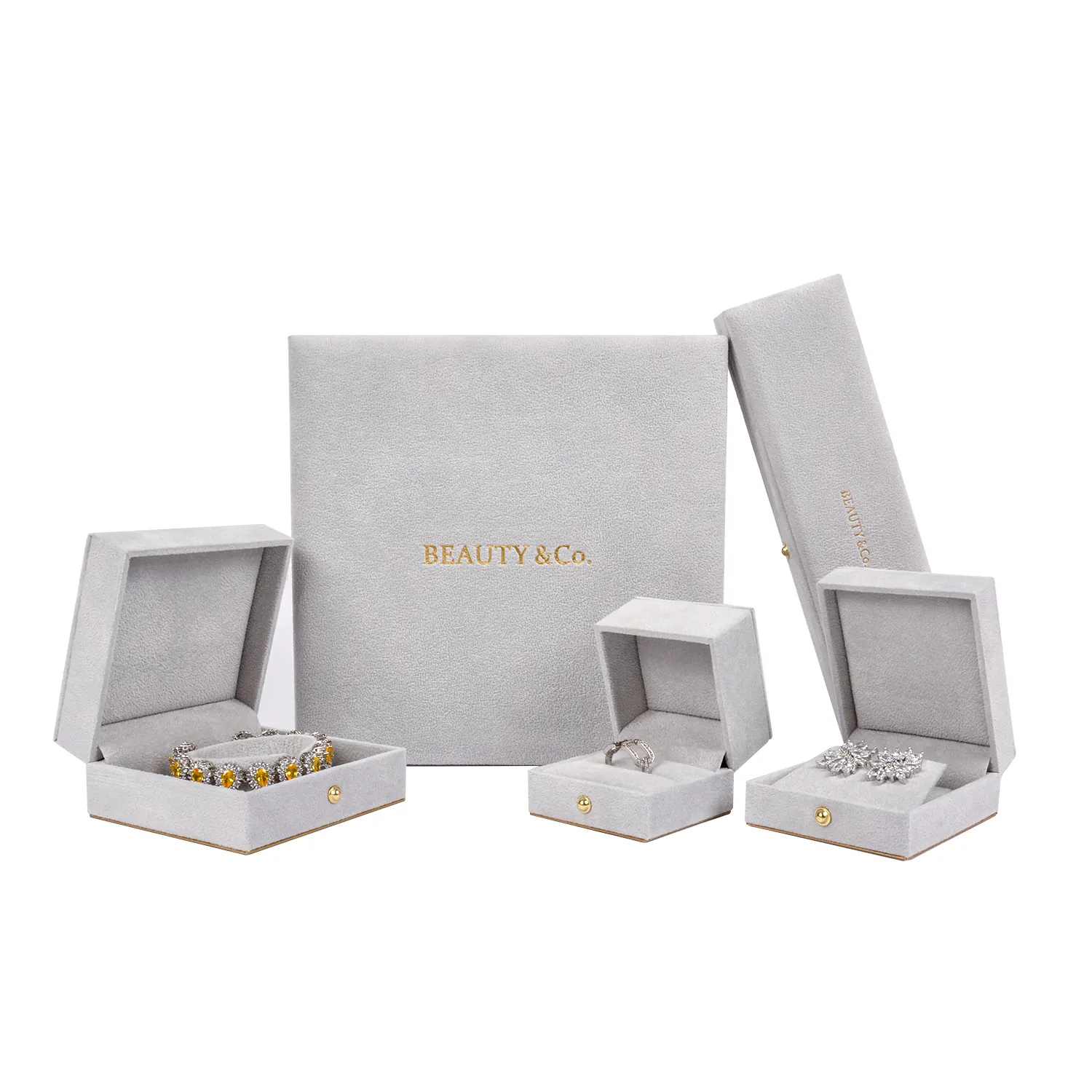 Wholesale Jewelry Polishing Cloth Custom Logo Velvet Jewelry Box Luxury Earring Bracelet Necklace Ring Box Jewelry Packaging Box