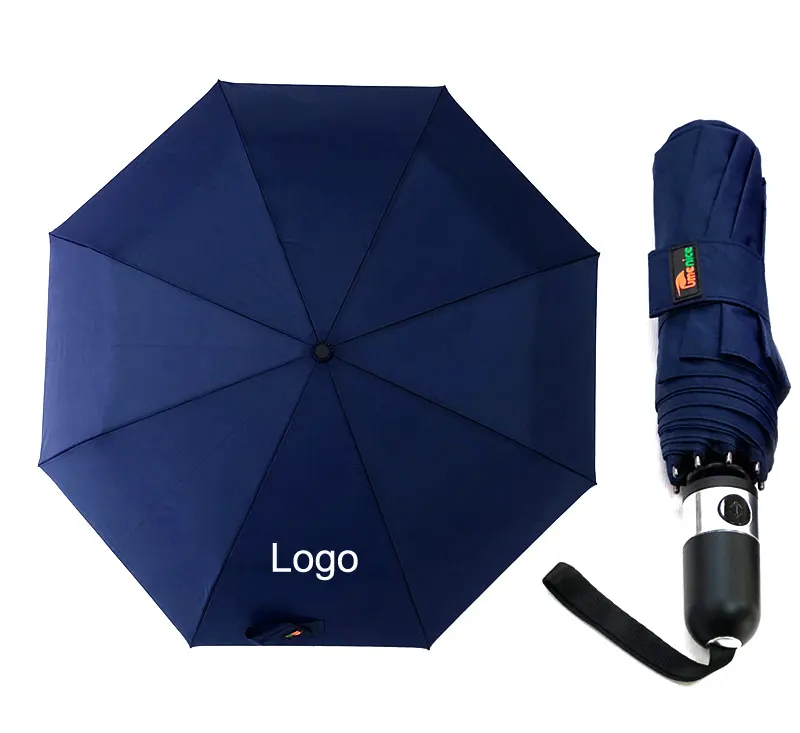 Gift Travel Custom Logo Available Windproof Folds Rain Automatic Umbrella