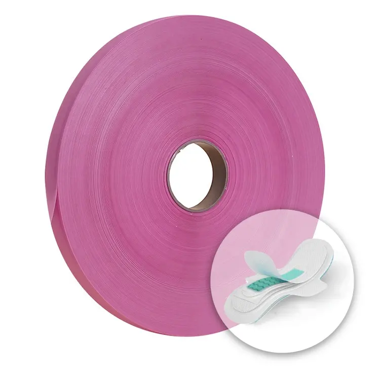 WINGS Wholesale Sanitary Napkin Pad Raw Materials PVC PP Film Pink Easy Tape