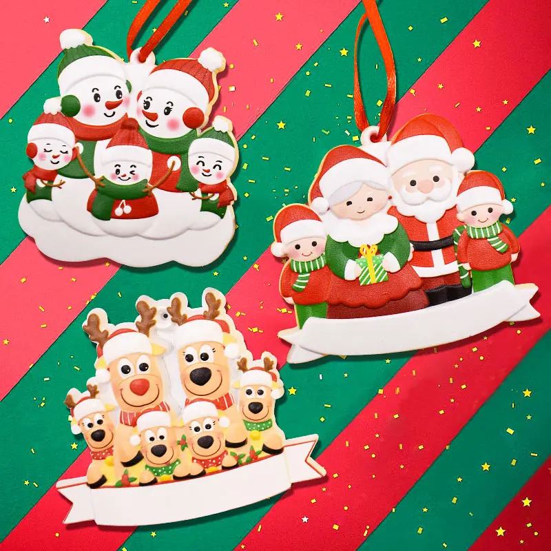 2023 Рождественские Украшения Сделай своими руками персонализированные семьи смолы лося Снеговик Санта-Клаус Рождественская елка подвесная подвеска орнамент