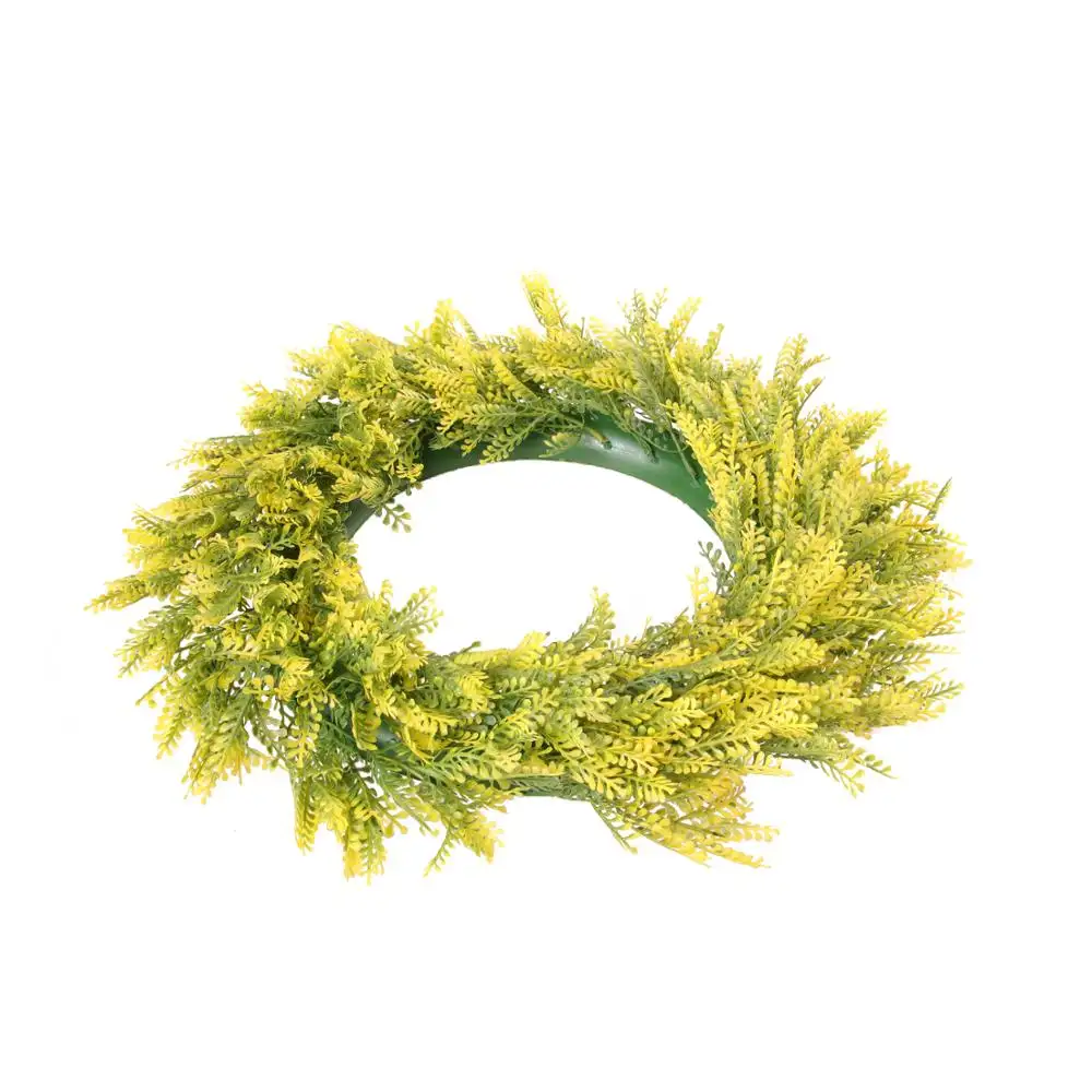 Anti-UV artificial plants plastic wreath natural grass wreaths for home decoration