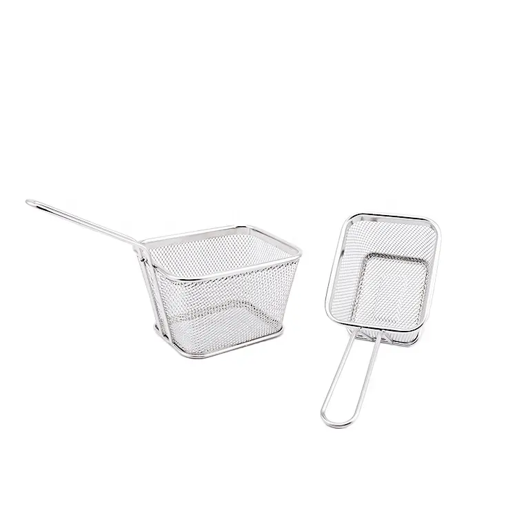 Hot Sell Stainless Steel Fry Basket Strainer Large Size Strain The Oil Fried Potato Multiple Uses In Kitchen