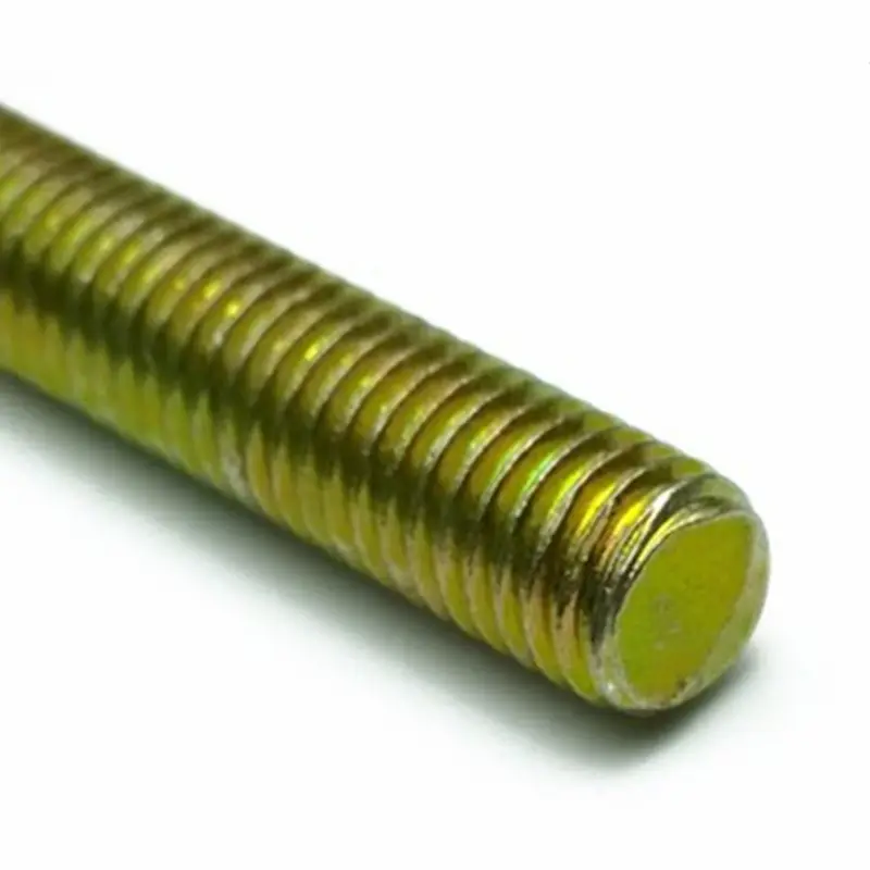 yellow zinc plated partial threaded rod 10mm