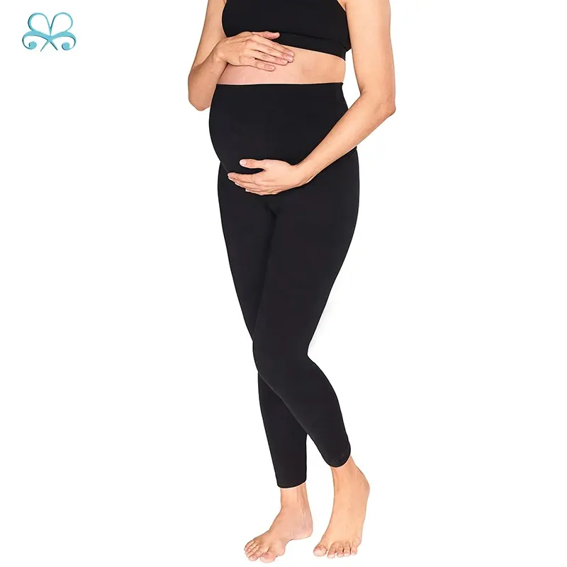 Одежда для беременных женские простые черные леггинсы пуш-ап с поддержкой живота для беременных