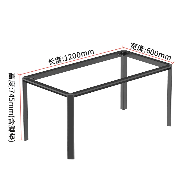 Горячая распродажа, квадратная основа, черная мебельная рама для стола, металлические промышленные железные ножки стола