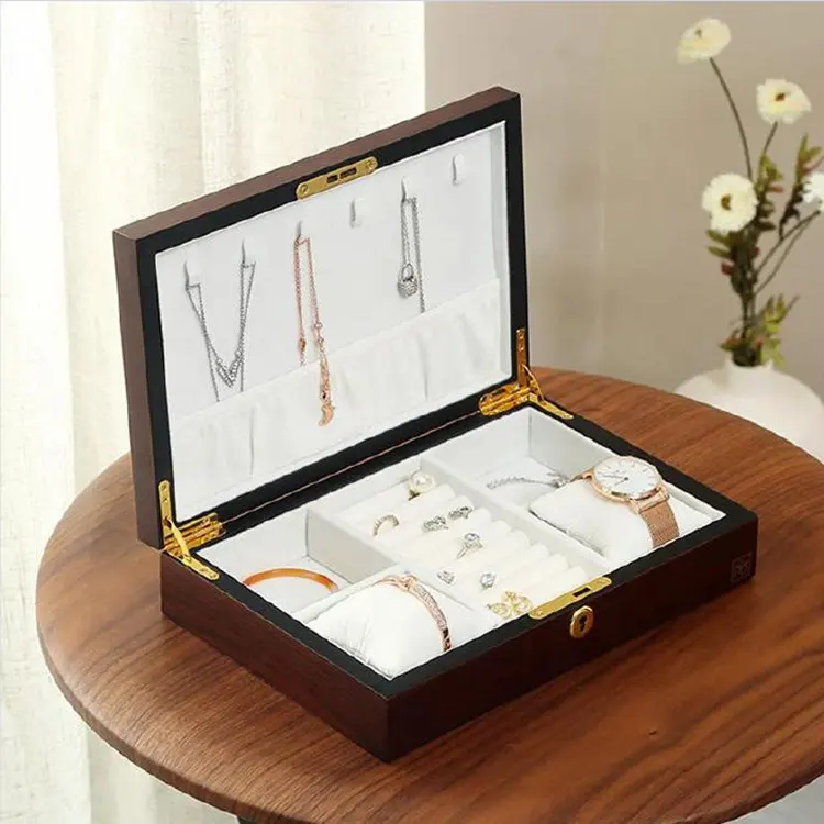 Custom Printed Wooden Antique Lock Luxury Jewelry Box, Jewelry Storage, Wholesale