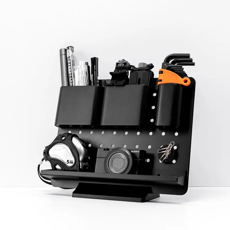 Настольный органайзер для офисного стола, аксессуар для дома и офиса из металла с матовой черной отделкой