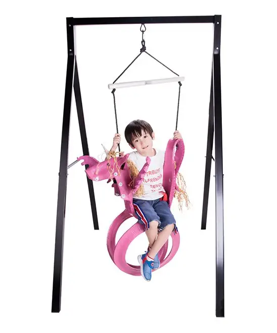 Pink Unicorn Recycled Tire Swing for Kids 3 to 10 years old