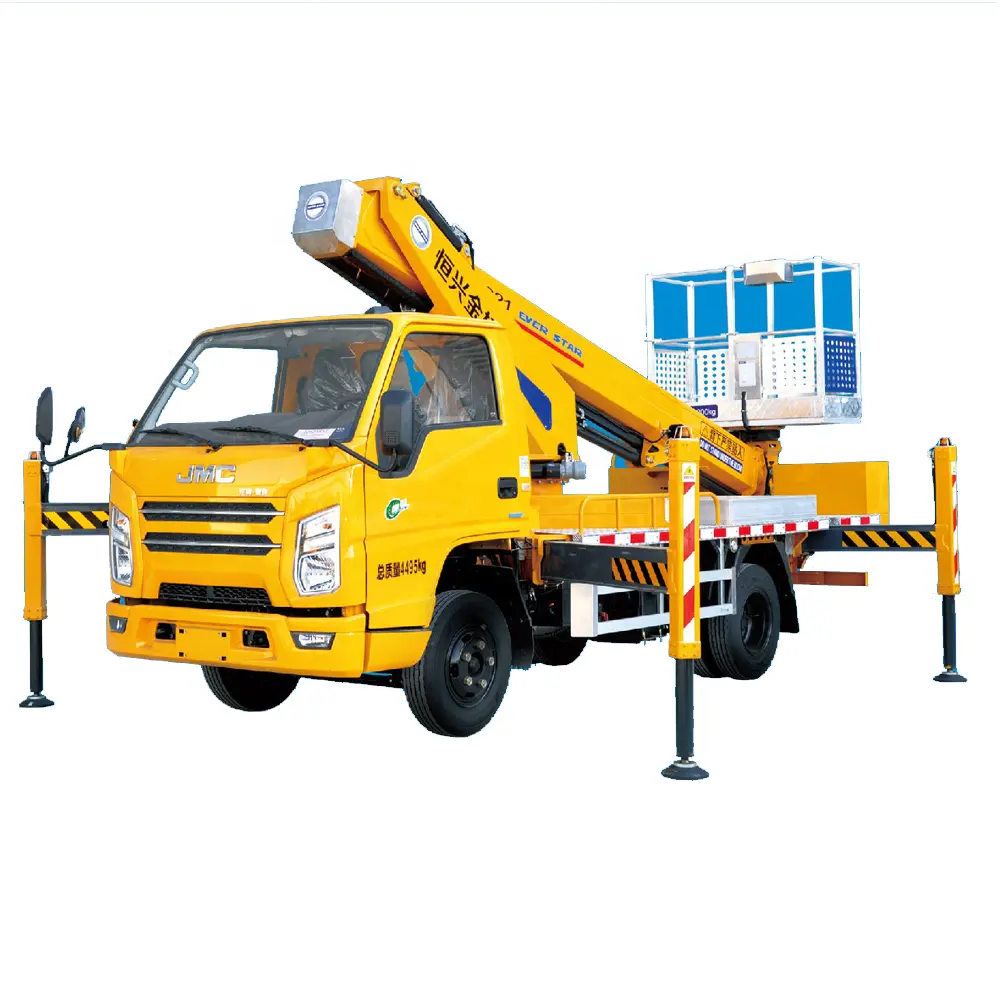 EVERSTAR 21M Hydraulic Truck Mounted Aerial Telescopic Access Ladders Bucket Truck Boom Lift Aerial Manlift Work Platform Truck