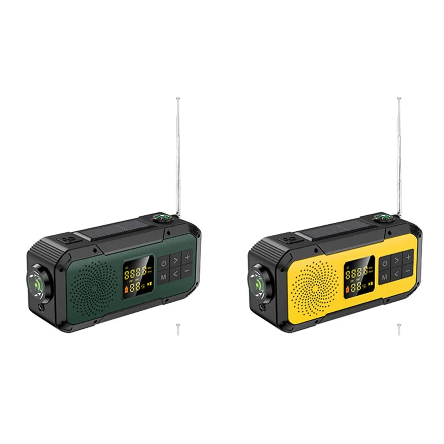 Broken-Resistant Multi Speakers Frequency 2 Din solar radio Crank Radio With Compass Power Bank