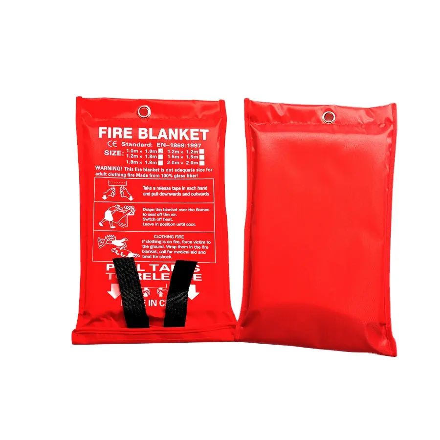 1m*1m Standard Size Emergency Fire Retardant Protection Heat Insulation Fiberglass Fire Blanket for sale