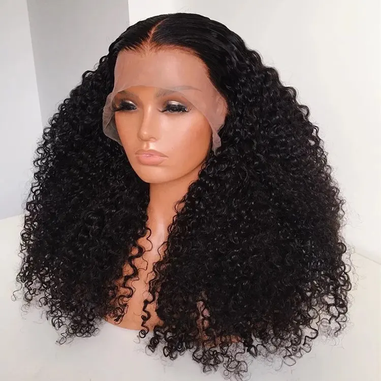 Top Grade Burmese Curly 400% High Density Cambodian Virgin Cuticle Aligned Hair Lace Closure Frontal Wig