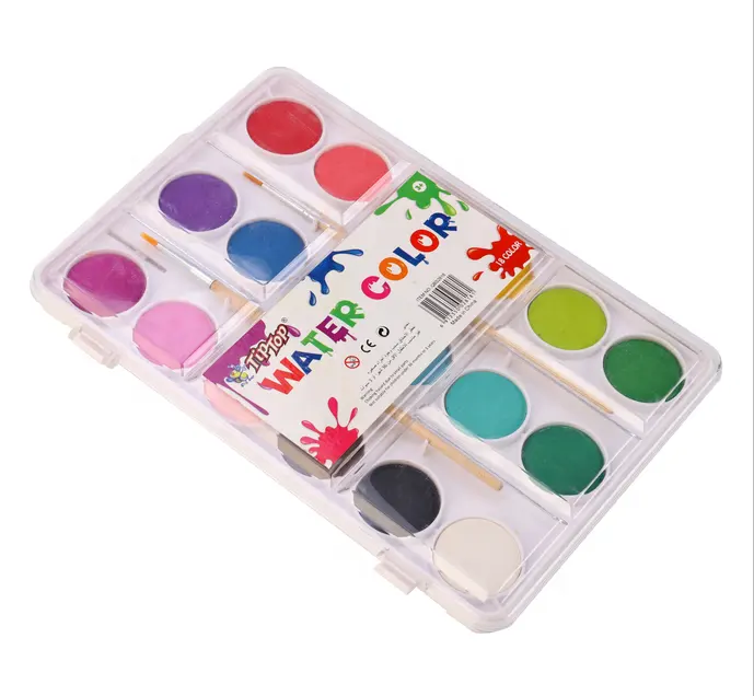 Watercolor Set 18pcs Solid Professional Artists Painting Kit Watercolor Brush Paint Cake Coloring Set