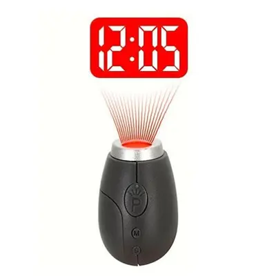 mini torch digital projector clock with keychain/lanyard