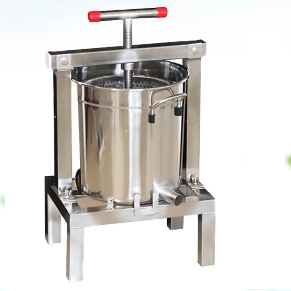 10L Steel Manual Honey Extractor Tools Hand Honey Wax Press Machine Honey Press Bucket Four Legs