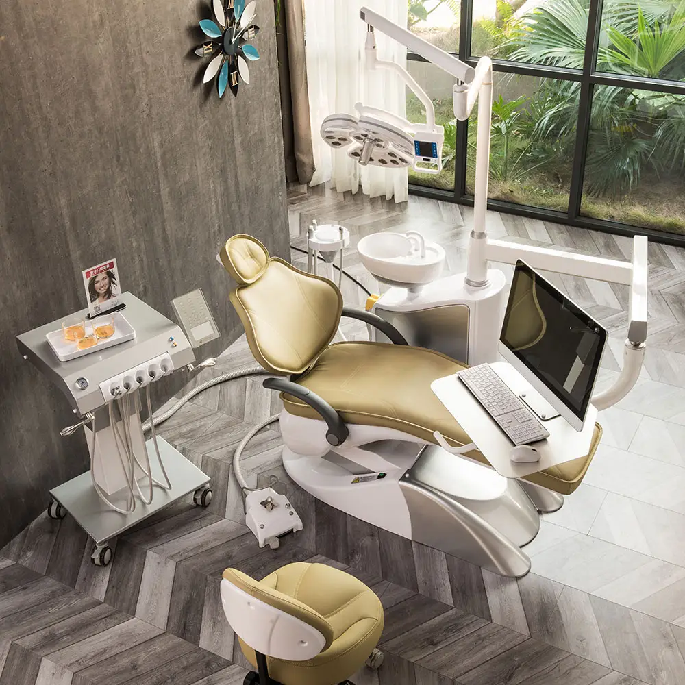 Safety Foshan factory price complete control system full set electric dental chair with dentist clinic equipment sale