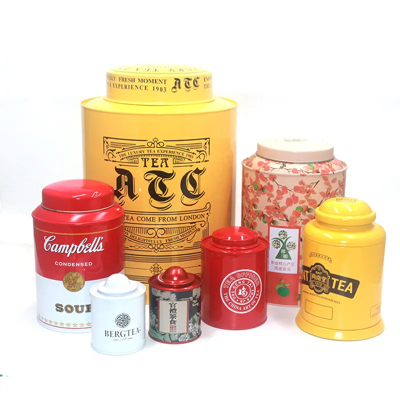 2 Tin Cans Box High Quality Metal Tea Can Canister Tea Tin Box In Tube