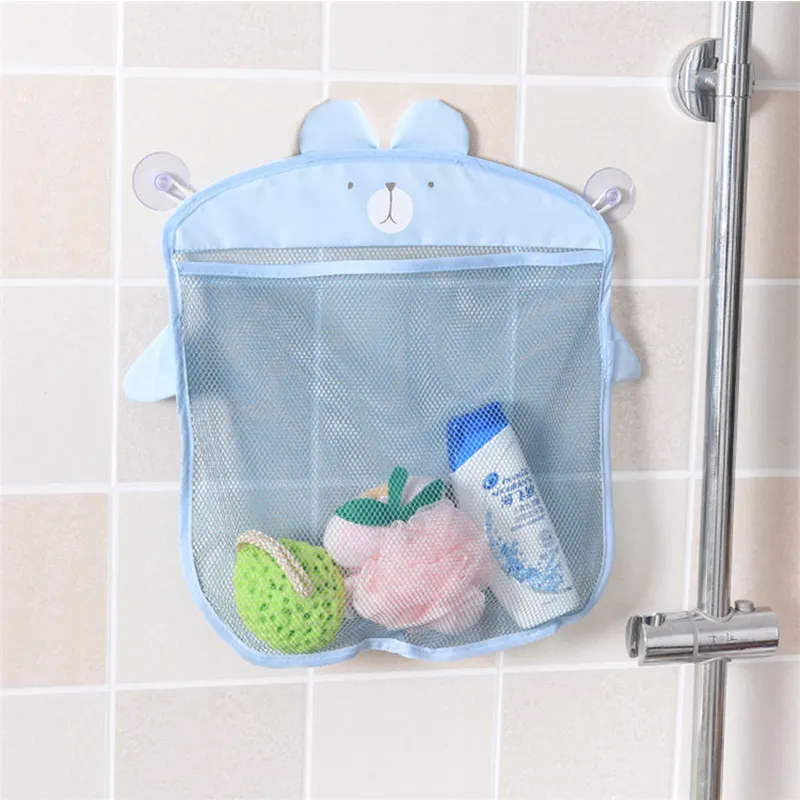 Милая мультяшная присоска, Сетчатая Сумка для хранения, подвесной мешок для ванной комнаты, органайзер для детских игрушек