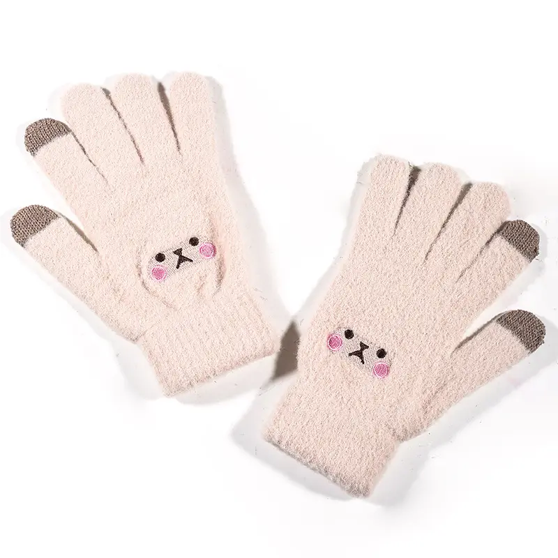 Оптовая продажа, женские зимние теплые шерстяные перчатки с флисовой подкладкой