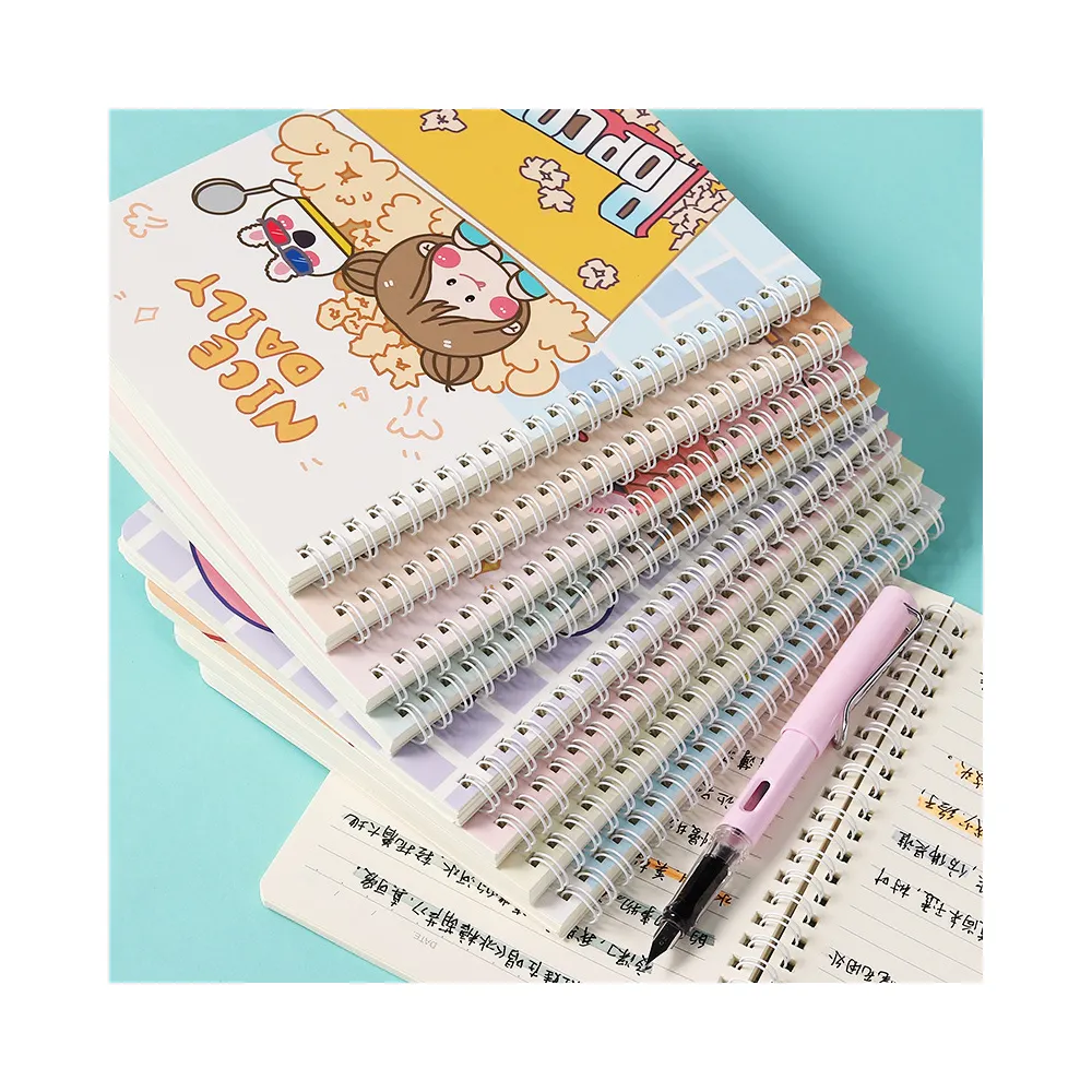Low Price Cute Cartoon School Thick Custom Hardcover Notebook Spiral  On Sale 60 Sheets Colorful Spiral Coil Notebook
