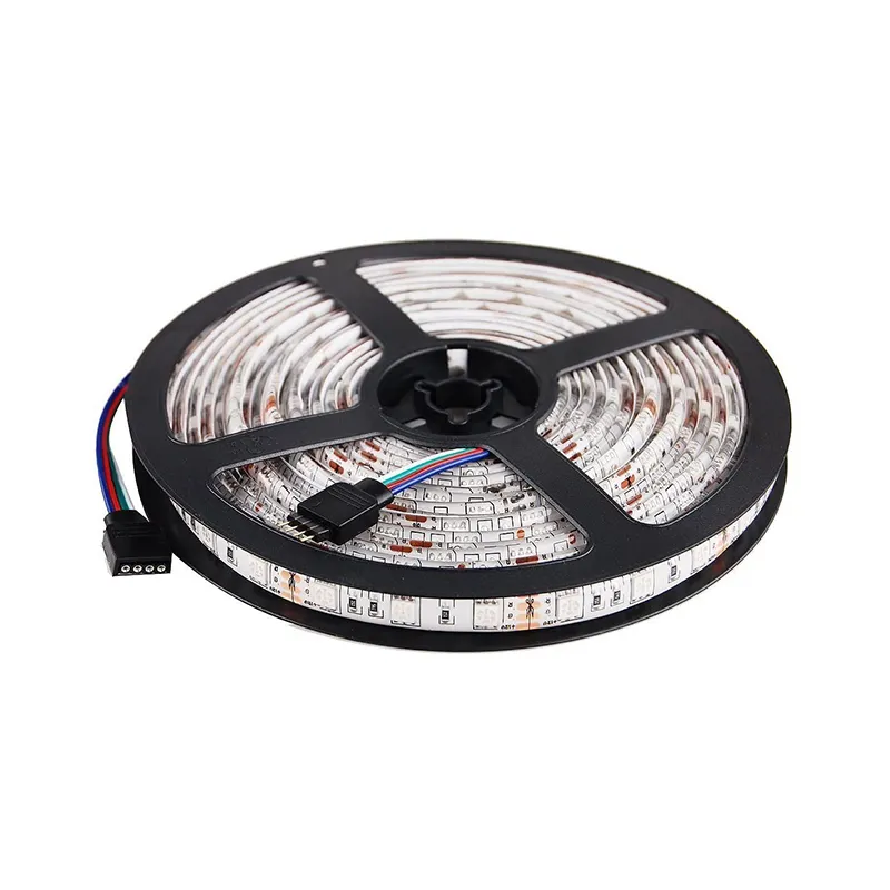 5050 SMD 300 светодиодов DC12V 16.4 фута/5 м RGB Изменение цвета черная печатная плата Водонепроницаемая IP65 Светодиодная гибкая лента