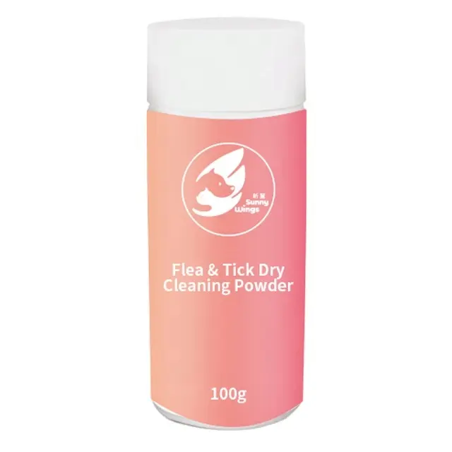 Eco friendly private label Pet hot products Bottle 100g Flea & Tick Dry Cleaning Powder