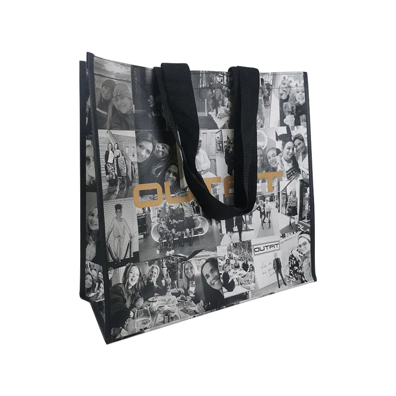 Factory customized promotional logo printed non-woven bag reusable grocery tote bag heavy duty shopping PP non-woven bag