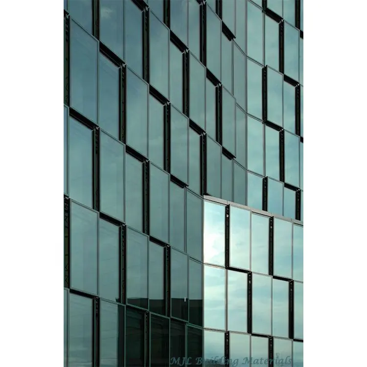 Заводская алюминиевая рама, внешняя двойная глазурованная Звуконепроницаемая стеклянная фасадная система для штор