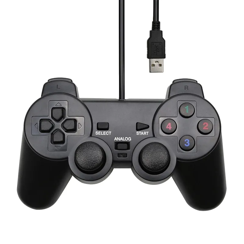 NEW Wired Gamepad USB Game Controller Gaming Joypad Joystick Control for PC Computer Laptop Gamer Black Game Console