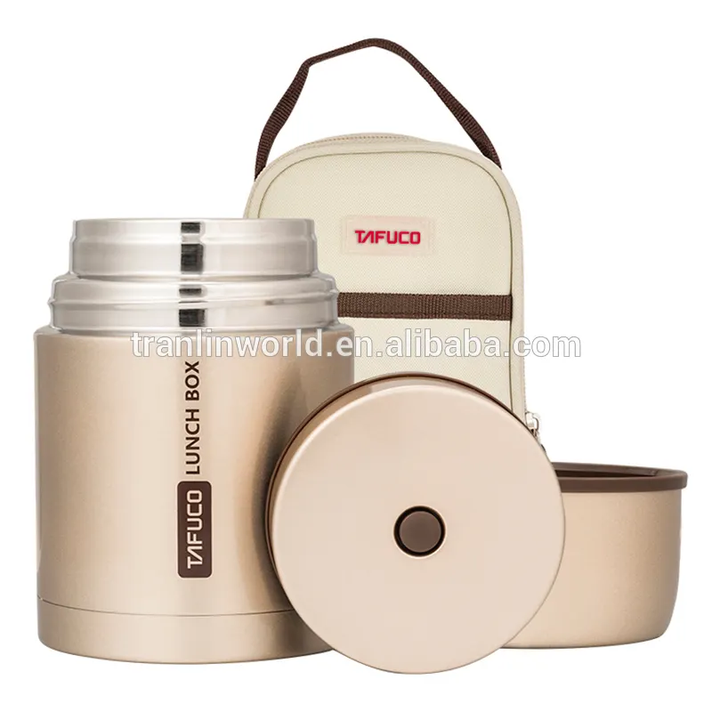 750ml stainless steel Double Wall vacuum insulated food container lunch jar with carry bag