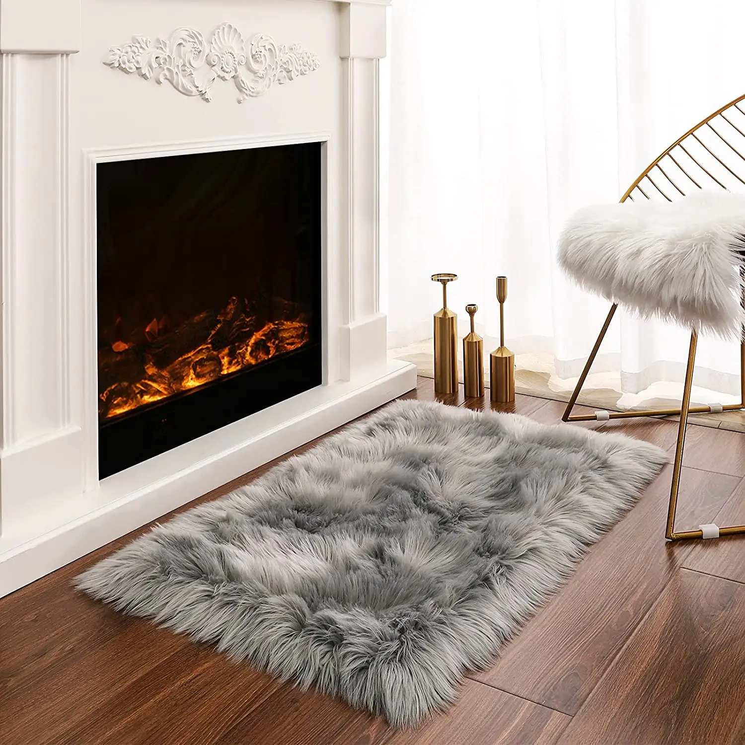 Indoor Ultra Soft Fluffy Carpet Sofa Living Room Faux Fur Rectangle Area Rug Bedroom Floor rugs